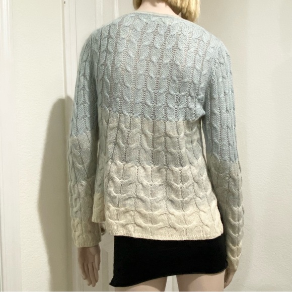 Anthropologie Sparrow Ombre Cable Knit Wool Blend Sweater Size M - Picture 2 of 13